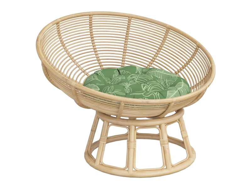  Coussin rond, coussin d'assise à motif de feuilles ø 60 x11 cm tissu oxford cf56599  - Conforama C