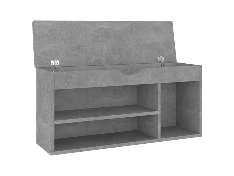  Banc à chaussures, meuble à chaussures avec coussin gris béton bois d'ingénierie  - Conforama D