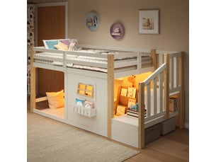 Lit mezzanine 90x200 cm <strong>SAPGAKS</strong> <strong></strong> coloris blanc