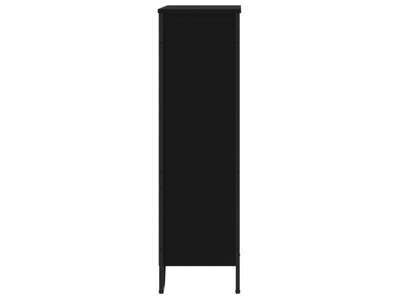  Bibliothèque, meuble de rangement salon noir 80x31x106 cm bois d'ingénierie  - Conforama E