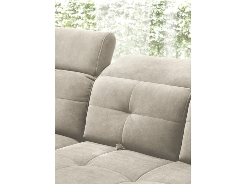  Canapé d'angle beige 5 places angle gauche coffre intégré inferno  - Conforama C