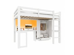 Lit mezzanine 90x200 cm    coloris blanc