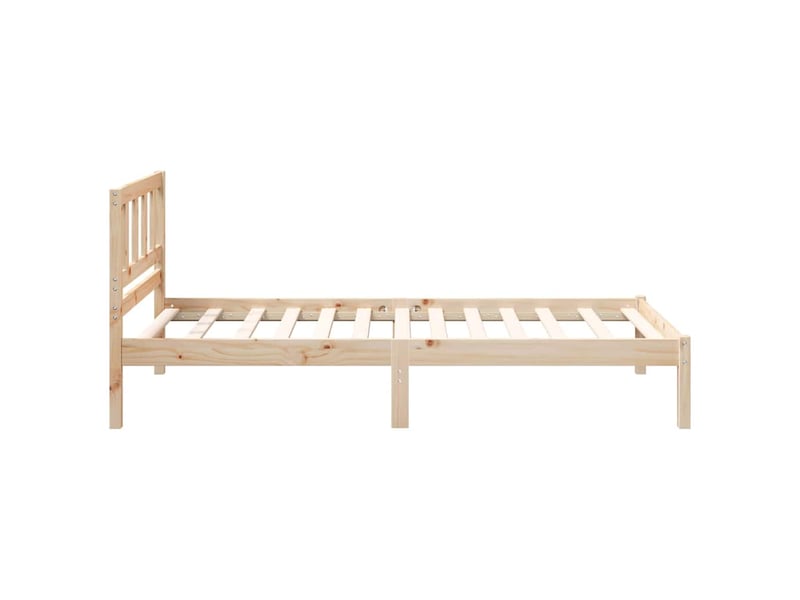  Lit simple- lit adulte -  cadre de lit avec tête de lit marron 80 x 200 cm pin massif  - Conforama D