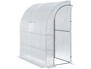Serre de jardin pe avec étagères 3 niveaux, serre de balcon, bâche renforcée 140 gm², châssis en acier blanc