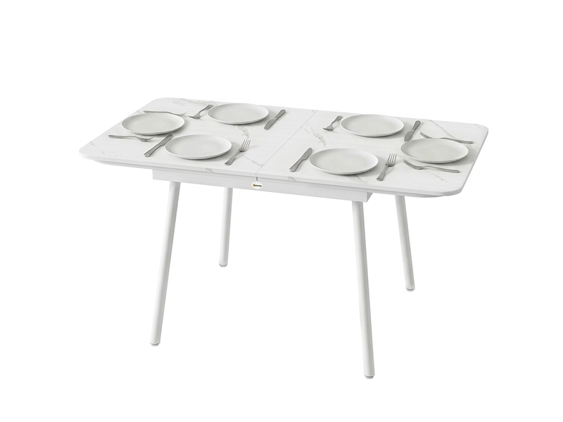 Table de jardin rectangulaire 4-6 personnes métal et wpc blanc 140x80x75 cm - Conforama B
