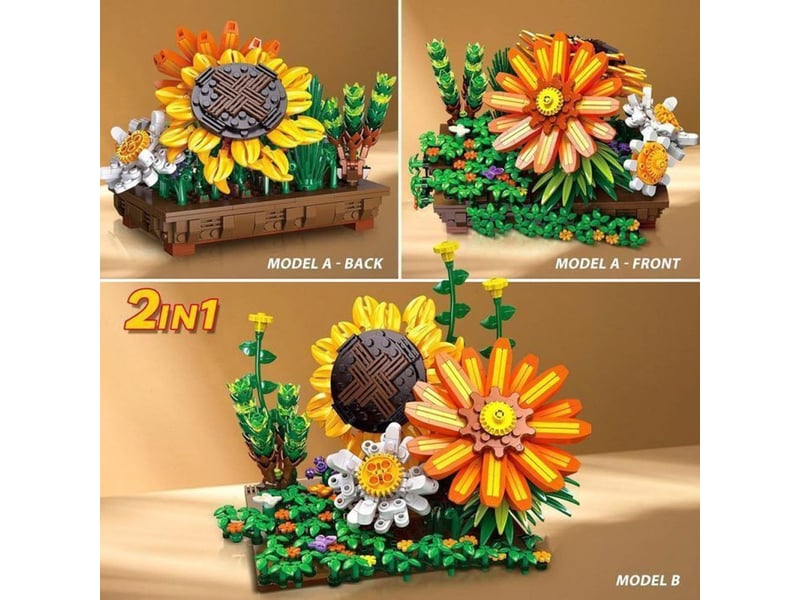  Kit de construction 2 en 1 bonsai floral ou fleur de table 818 pieces multicolores modeles a et 2 en 1 151498_AAAIG27829_6_DROPFR - Conforama B