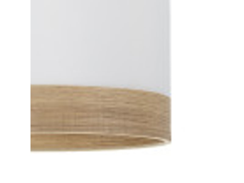  Fabrilamp olga lampe à poser blanc effet bois clair, abat-jour textile effet bois, 1 x e14, 42 cm 190071001 - Conforama D