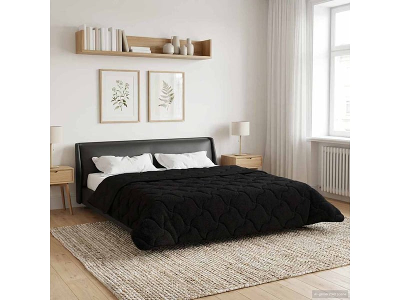  Couette - duvet d'été 200 x 240 cm été noir respirant  - Conforama B