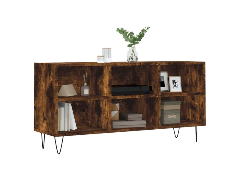  Meuble tv - banc tv - meuble de rangement chêne fumé 103,5x30x50 cm bois d'ingénierie  - Conforama C