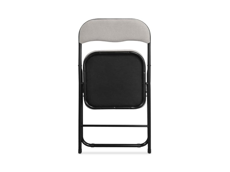  Lot de 6 chaises pliantes rembourrées en tissu gris et pieds métal noir - greta GRETA - Conforama E