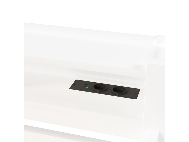  Lit mezzanine 140x200 cm en bois avec étagères led usb blanc  - Conforama E