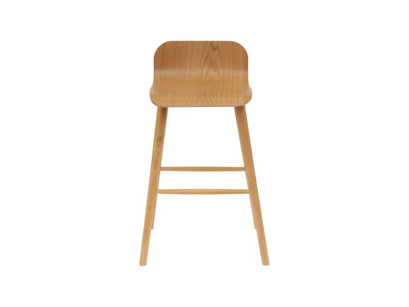 Lot de 2 tabourets de bar scandinave bois d'hévéa 67.5cm naturel - cassia  - Conforama E