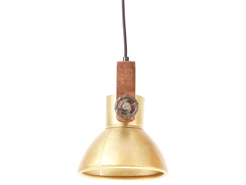 Lampe suspendue, suspension luminaire industrielle 25 w laiton rond 19 cm e27 - Conforama D