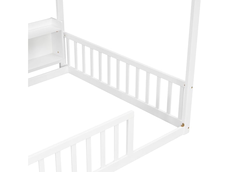 Lit cabane enfant 140x200 avec rangements et barrières evryae - Conforama B