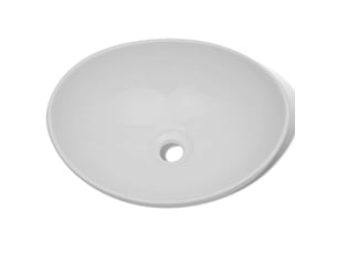 Lavabo de bain, vasque à poser céramique 40 x 33 cm ovale blanc cf65640