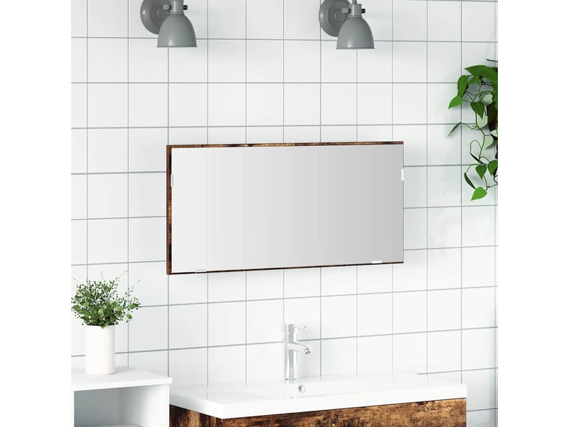 Miroir marron 80 x 37 cm verre et bois ingénierie cf62798 - Conforama B