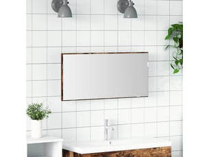 Miroir rectangulaire à fixer coloris marron <strong></strong> <strong></strong> - 80 cm x 37 cm
