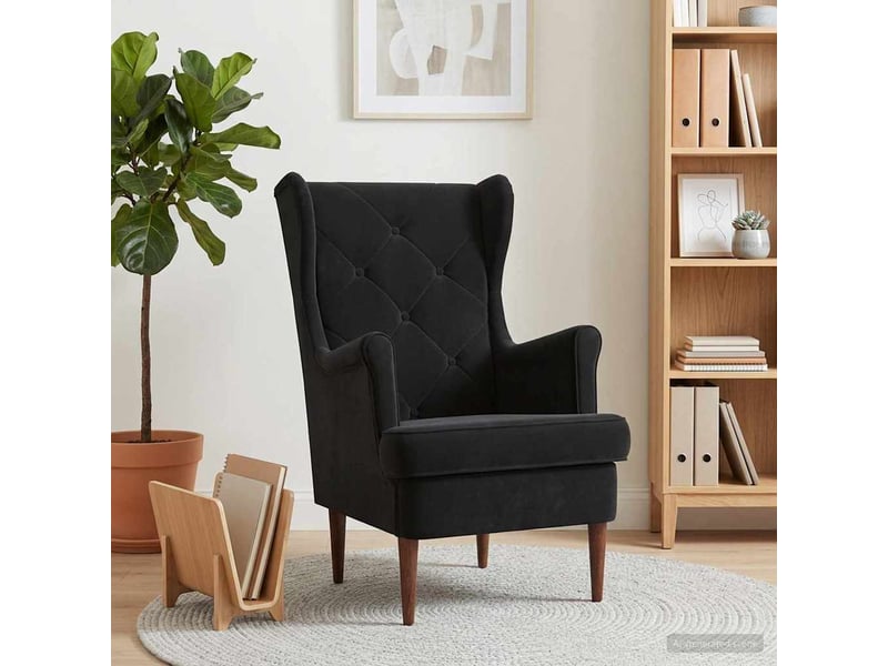  Vidaxl fauteuil noir velours  - Conforama B