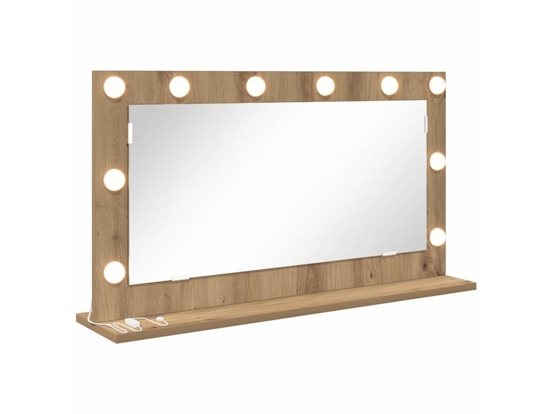  Miroir de vanité, miroir de coiffeuse chêne artisanal 80 x 45 x 18 cm rectangulaire cf62754  - Conforama A