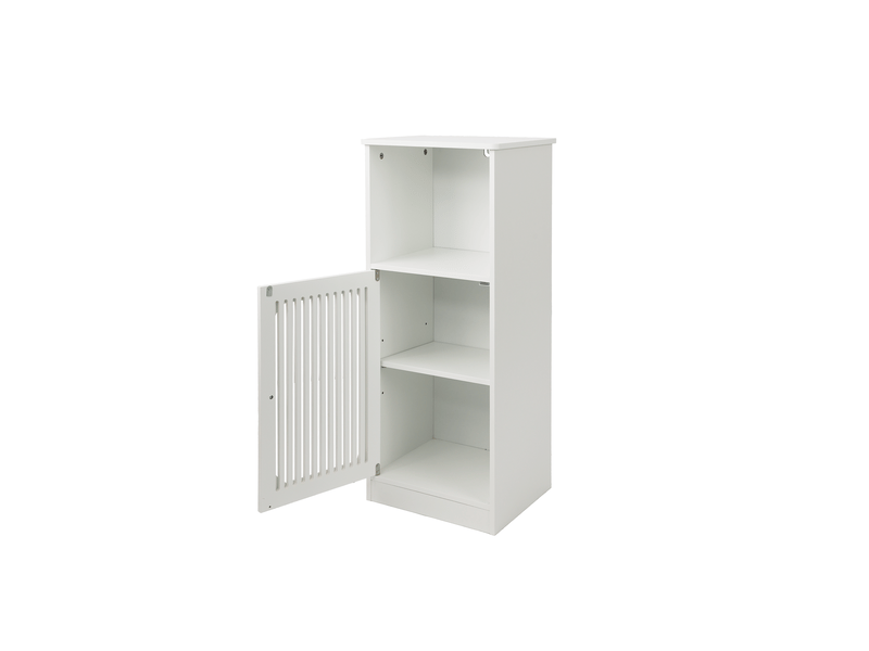  Meuble bas de salle de bain 1 porte persienne mdf blanc 36 x 30 x 86 cm W3180P518891 - Conforama B