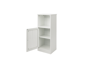 Meuble bas de salle de bain 1 porte persienne mdf blanc 36 x 30 x 86 cm