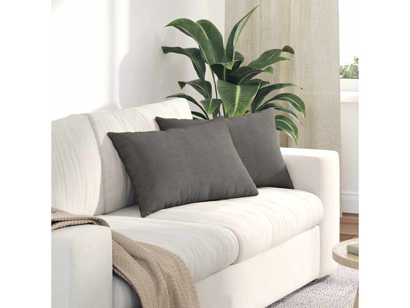 Lot de 2 coussins de canapé, coussins décoratifs gris clair 60 x 40 cm cf59070 - Conforama B