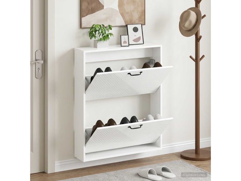  Meuble à chaussures mural, armoire à chaussures haarlem 71x17x86 cm shl2021  - Conforama B