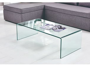 Table basse, 100x50x35 cm, en verre, bicolore