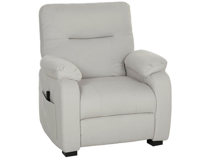  Fauteuil relax électrique fauteuil inclinable port usb repose-pieds poches latérales télécommande 96x90x103cm crème  - Conforama B