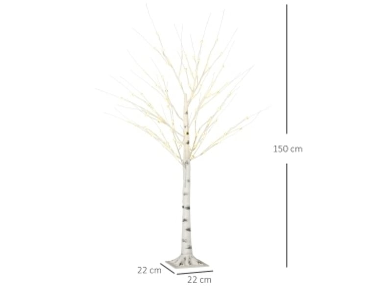  Arbre lumineux led 22x22x150 cm blanc, plastique et métal, branches souples pour intérieur et extérieur couvert  - Conforama C