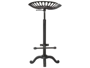 Tabouret de bar, chaise de bar noir fonte