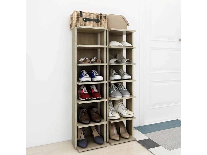  Armoires à chaussures 2 pcs, meuble à chaussures chêne sonoma 27,5x27x102 cm  - Conforama C