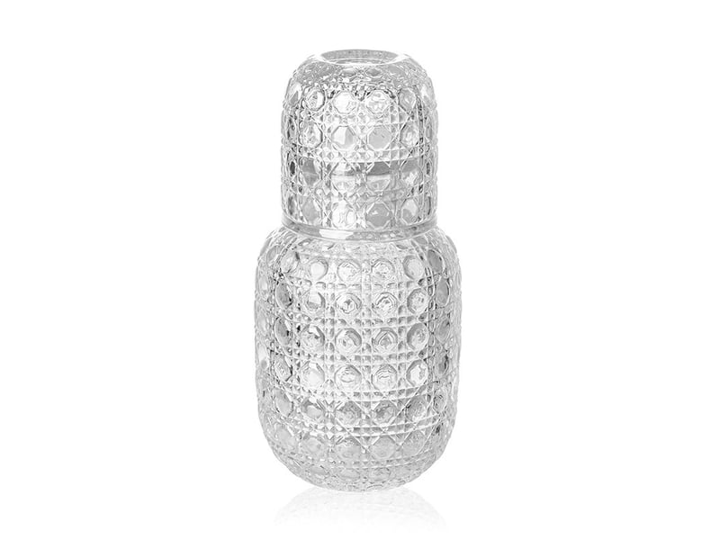  Carafe à eau de chevet avec verre à gobelet – pichet en cristal de 440 ml et verre à boire de 150 ml  - Conforama A