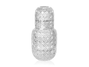 Carafe à eau de chevet avec verre à gobelet – pichet en cristal de 440 ml et verre à boire de 150 ml