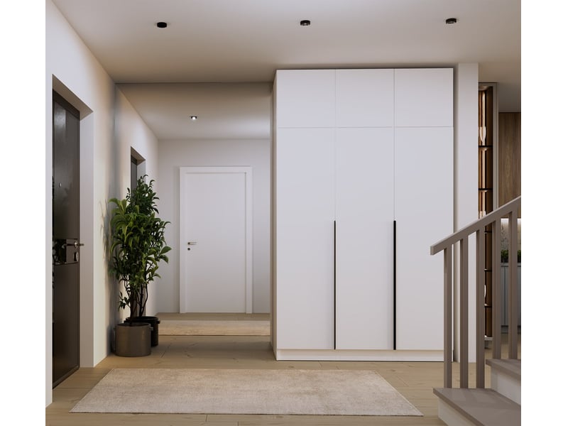  Senso 3d - armoire haute avec rehausse - portes, étagères - 150x250x56,5 cm - blanc  - Conforama B