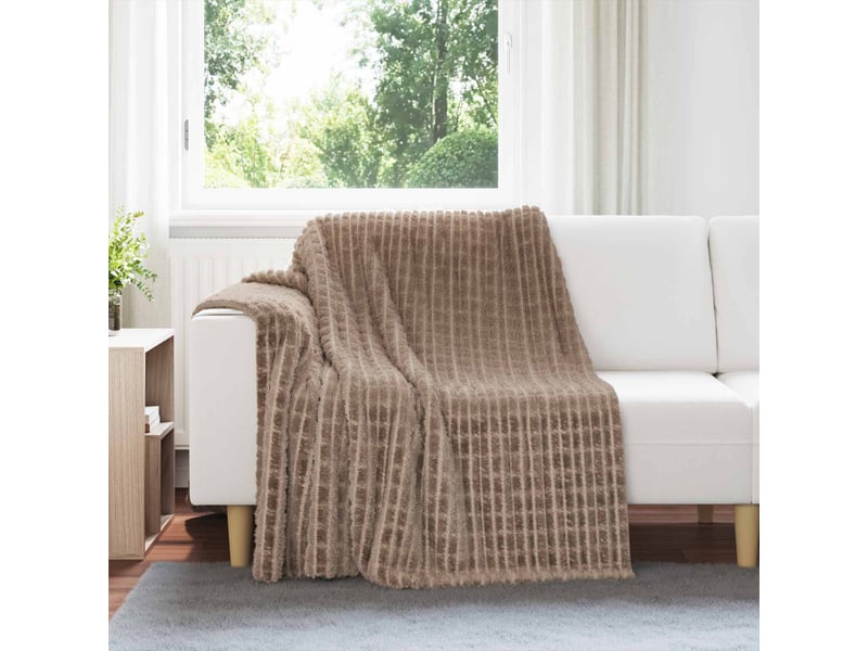 Couverture jetée de canapé 6 pcs camel 200x150 cm 4.5 kg toison - Conforama B