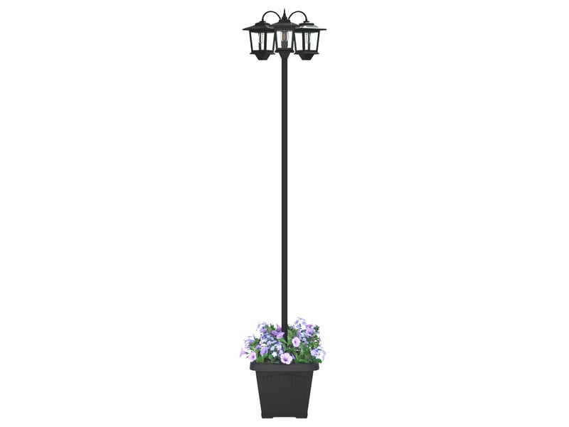  Lampadaire salon, lampe sur pied 3 brins avec jardinière noir 32x32x188 cm  - Conforama C