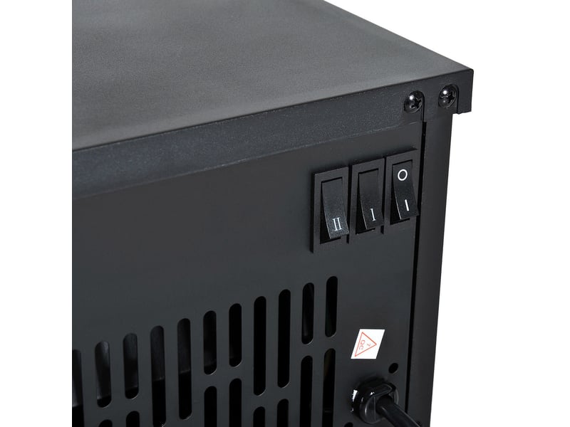  Poêle électrique 34x17x31 cm 6001200 w effet flamme métal noir  - Conforama C