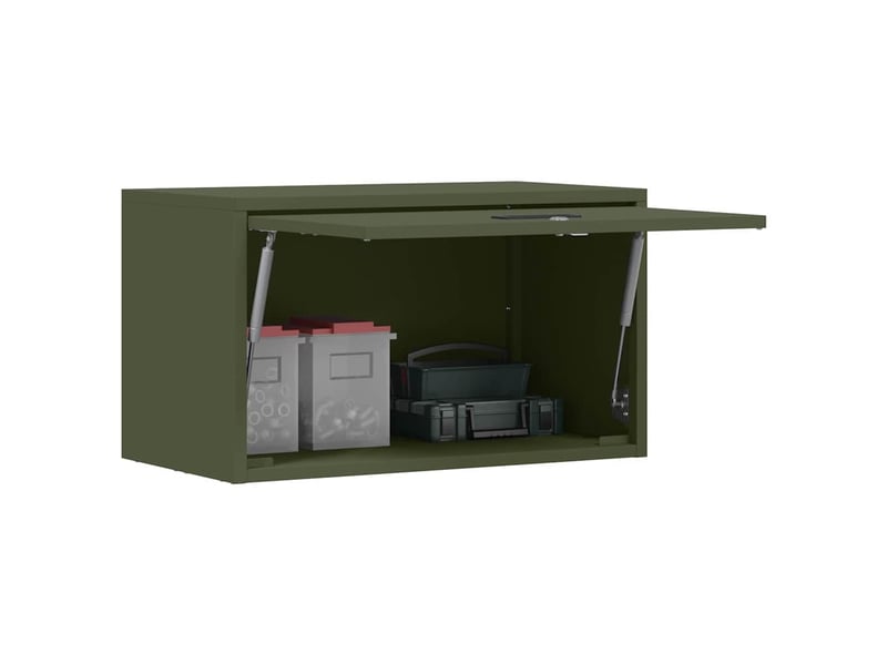  Armoire murale salon, meuble de rangement pour garage vert olive 60 x 33 x 35 cm  - Conforama C