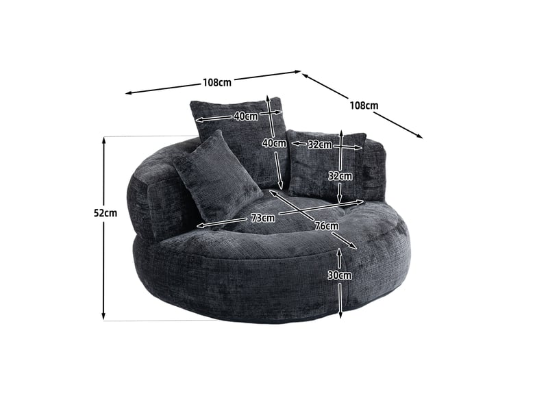  Deplimousse fixe 1 place tissu noir canapé noir - Conforama C