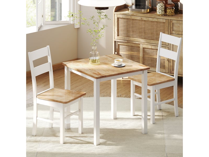 Table à manger en bois d'hévéa, pour 4 personnes maximum, bois naturel - Conforama D