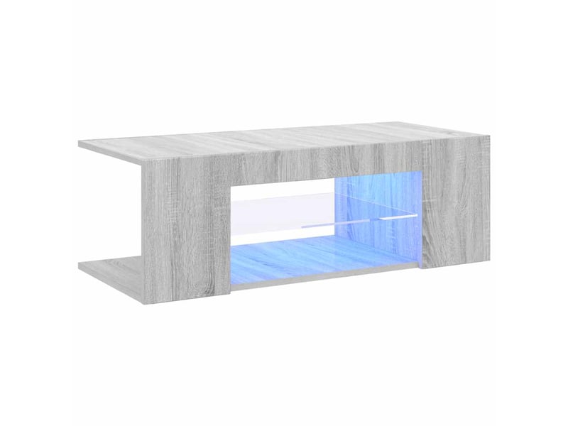 Meuble tv - banc tv - meuble de rangement avec lumières led sonoma gris 90x39x30 cm - Conforama E