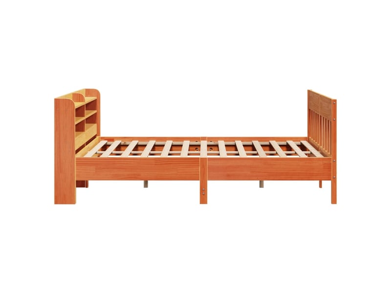  Lit double- lit adulte -  cadre de lit sans matelas  marron 200x200cm bois pin massif  - Conforama D