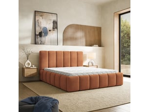 Lit coffre 180x200 cm <strong>MASSENO</strong> <strong></strong> coloris cuivré
