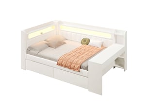Lit banquette 140x200 cm <strong></strong> <strong></strong> coloris blanc