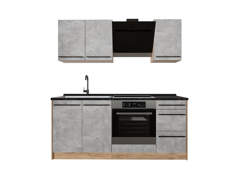 Vicco cuisine, bétonchêne doré, 180cm, pt anthracite - Conforama A