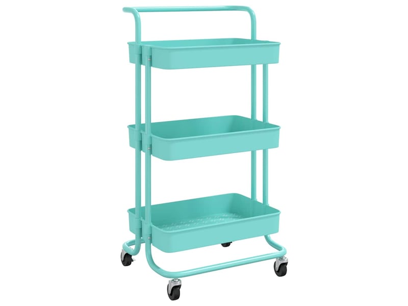  Desserte de cuisine, chariot de rangement 3 niveaux turquoise 42x35x85 cm fer et abs  - Conforama A