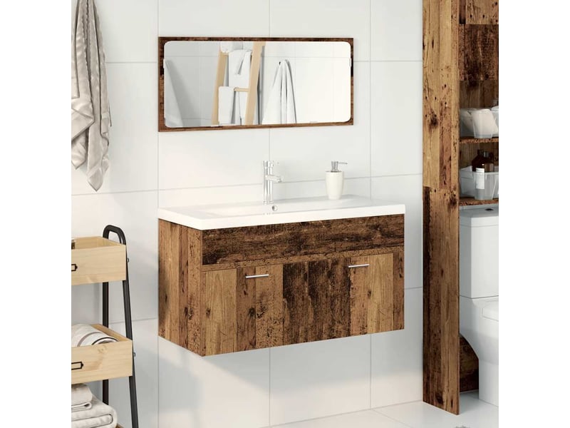  Ensemble de meubles salle de bain 3 pcs bois d'ingénierie cf63957  - Conforama C
