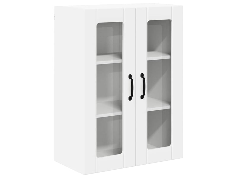  Meuble mural de cuisine, cabinet en verre mural blanc 60x31x80cm shl4864  - Conforama A