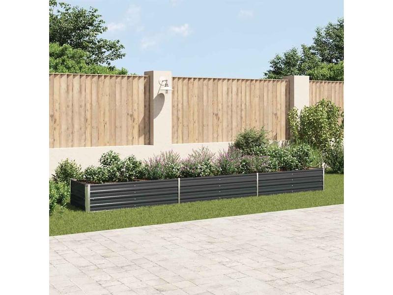  Jardinière - lit surélevé de jardin acier galvanisé 480x80x45 cm anthracite  - Conforama B